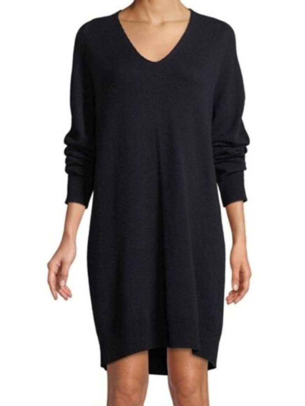 Vince V Neck Cashmere & Wool Sweater Dress